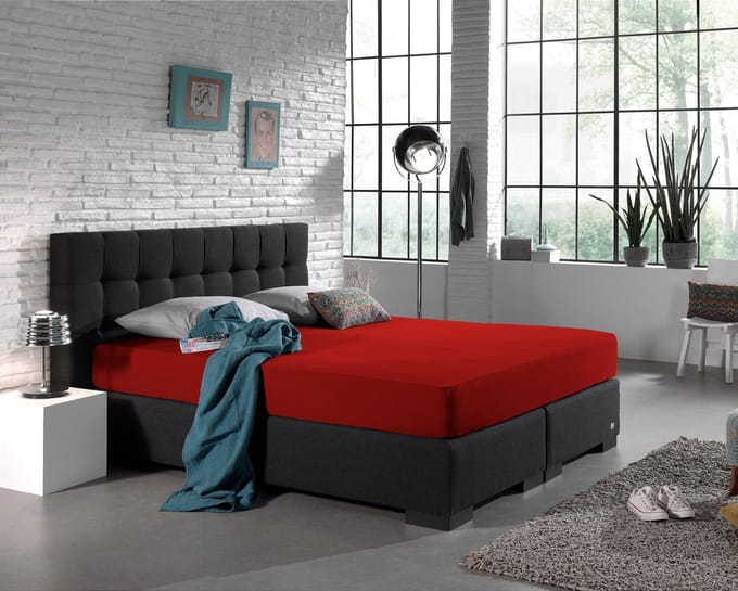 Home Care - Dubbel Jersey - Hoeslaken - 140x200/220 - Rood