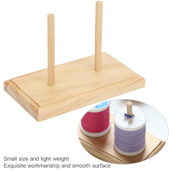 Borduursteek Draadhouder Draadspoel Bobijnrek Organizer met 2 Schachten beige