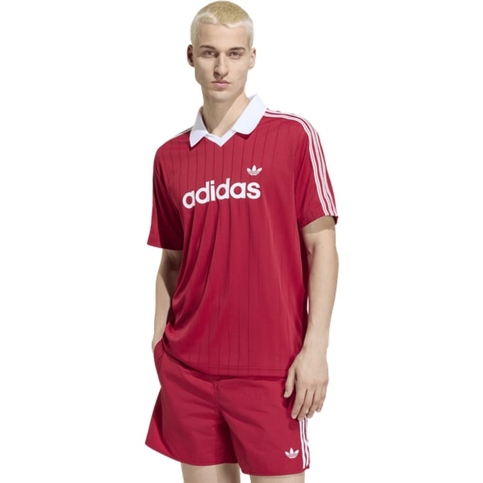 Adidas 3 stripes T-shirts Heren - Rood - Maat XS - Poly Jersey