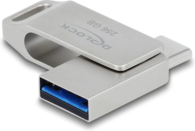 Delock USB 5 Gbps USB-C™ + Type-A Memory Stick 256 GB - Metal Housing