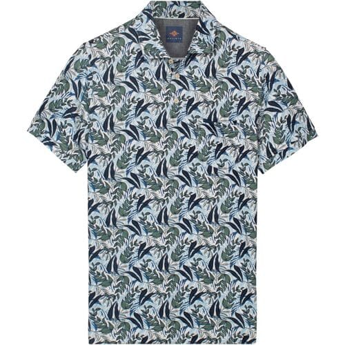 Baileys Polo Allover Leaves Pattern Chest Pocket Misty Green / male