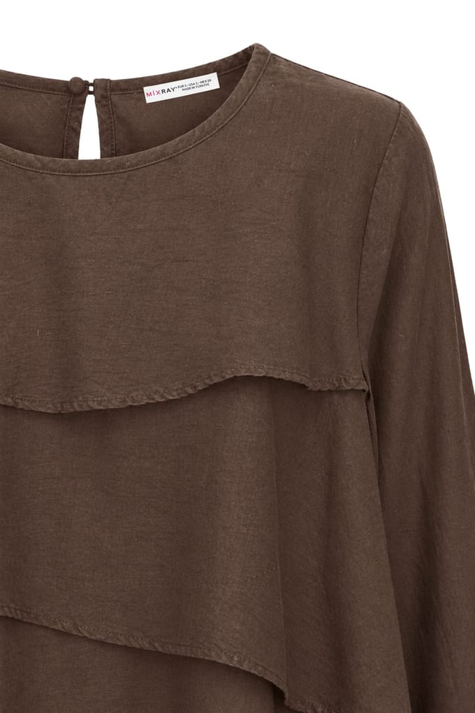 Fleurige Lange Mouwen Crew Neck Blouse