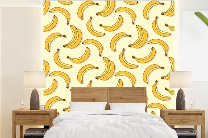 Behang - Fotobehang Fruit - Design - Banaan - Breedte 220 cm x hoogte 240 cm