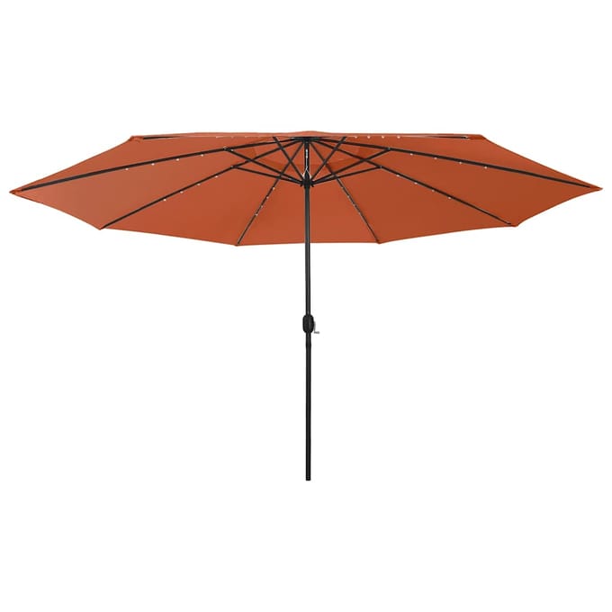 vidaXL - Parasol - met - LED-verlichting - 400 - cm - terracottakleurig