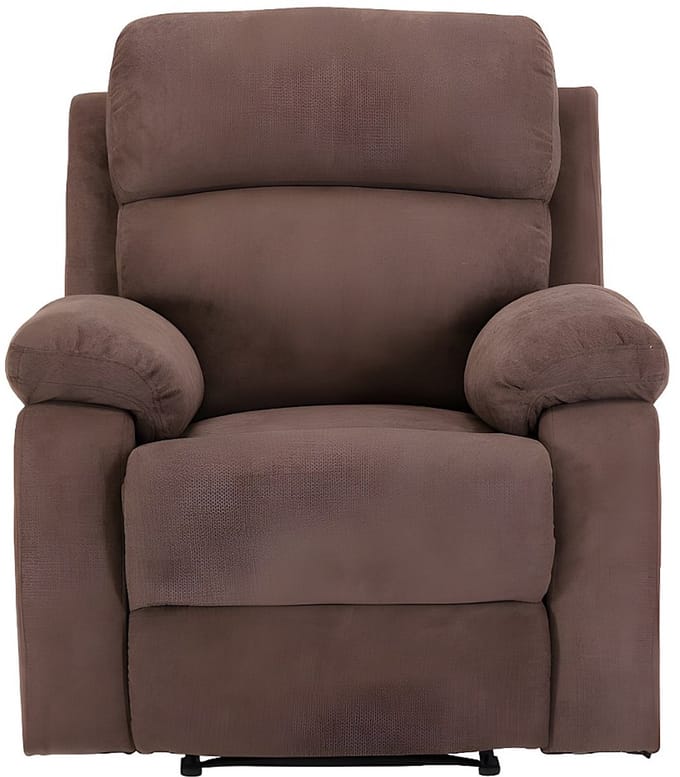 Vente-unique Relaxfauteuil van stof TOLZANO - Donkerbruin