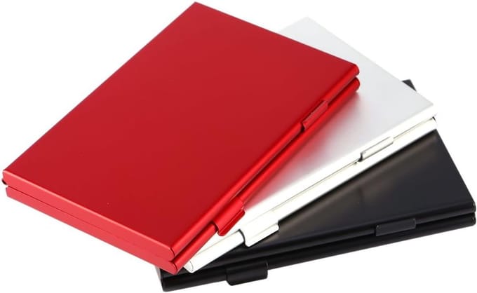 Geheugenkaarthouder - SD Kaartdoos - Kaarten Opbergen - Aluminium Constructie - Compact Formaat - Rood