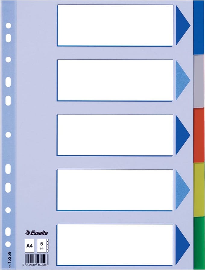 Esselte tabbladen 5 tabs 20 stuks
