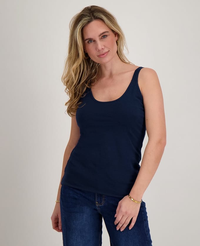 Je m'appelle Dames Top Met stretch - Blauw - Maat XXL