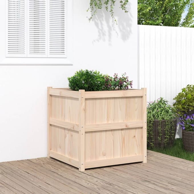 vidaXL - Plantenbak - 70x70x70 - cm - massief - grenenhout