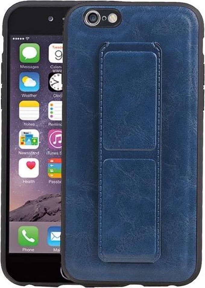 Grip Stand Hardcase Backcover voor iPhone 6 Blauw