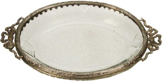 Schaaltje glas met strik 18x2x11,5cm