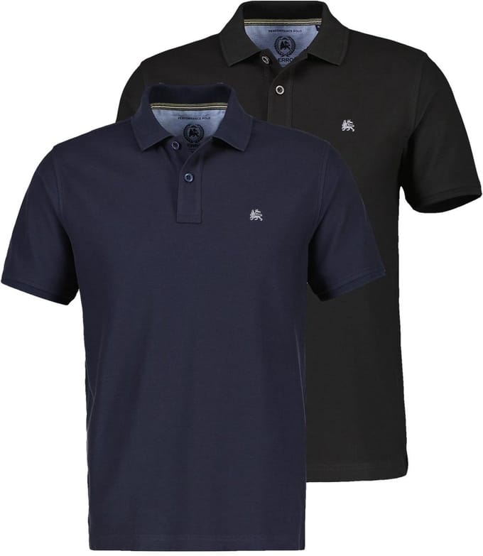 LERROS Heren poloshirt 2 pack Basic