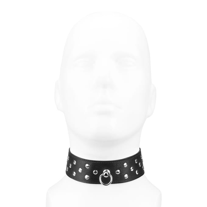 Rimba - Collar 4 cm breed versierd met studs