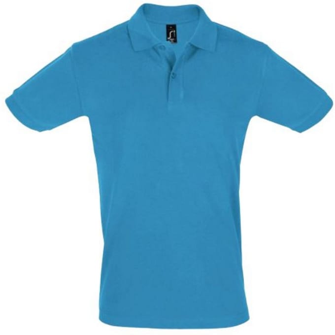 SOLS Heren Perfect Pique Korte Mouw Poloshirt (Aqua)