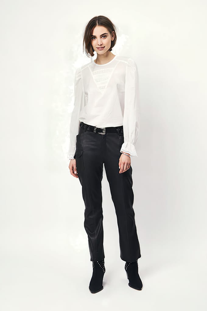 Dante6 Shauna Smocked Lace Top Milk White Größe: 34 | Blusen Outlet | Damen | Weiß