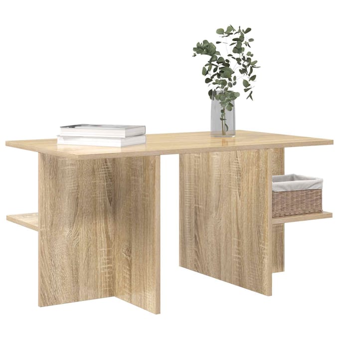 vidaXL - Salontafel - Sonoma - Eiken - 87 - x - 50 - x - 45 - cm - Geconstrueerd - hout