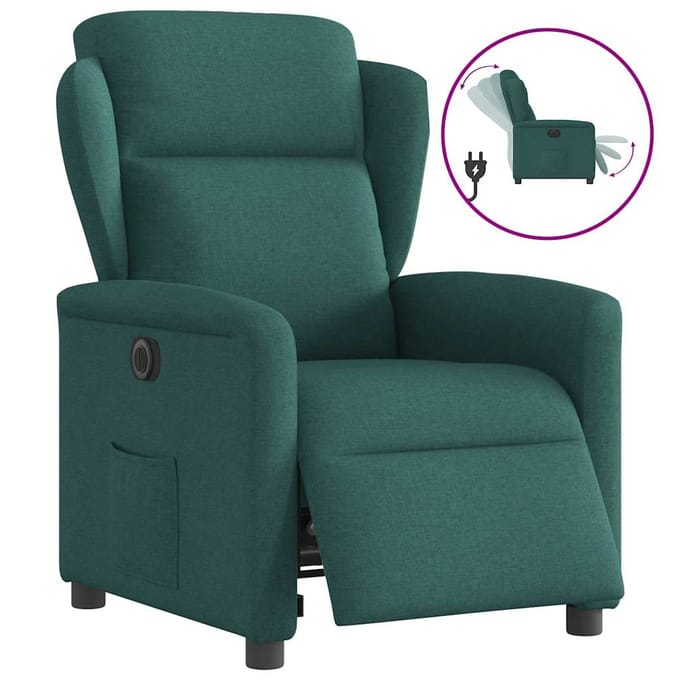 vidaXL - Fauteuil - verstelbaar - elektrisch - stof - donkergroen