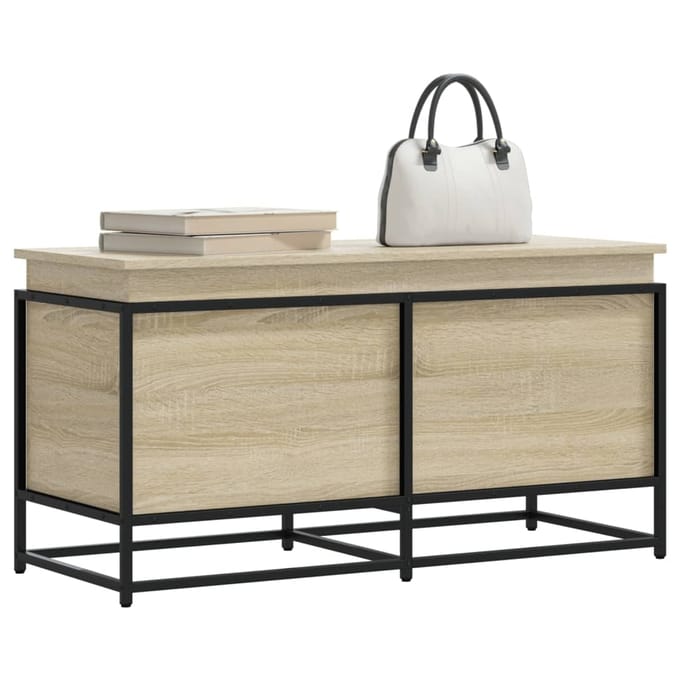 vidaXL - Opbergbox - met - deksel - 100x40x51,5 - cm - bewerkt - hout - sonoma - eiken