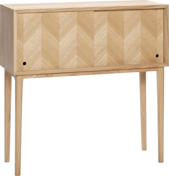 HÜBSCH INTERIOR - Naturel FSC® eiken dressoir met visgraat motief - 90x35xh90cm