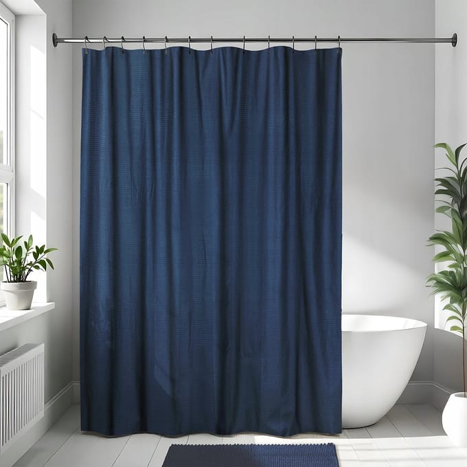 Waterdicht Douchegordijn Microvezel - Donkerblauw, 180x200 cm