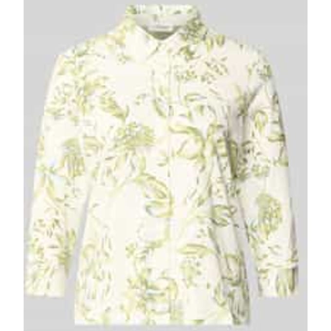relaxed fit overhemdblouse van katoenmix