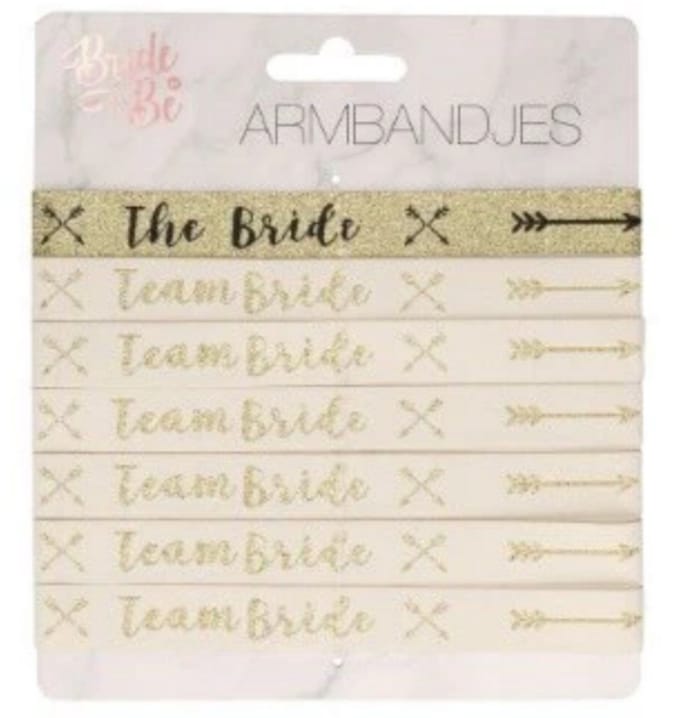 Armbanden Vrijgezellenfeest - Team Bride - 7 stuks