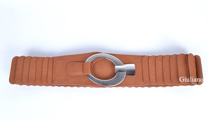 Giuliano Elastische Riem - cognac - made in Italy - Dames - Elastische Tailleriem