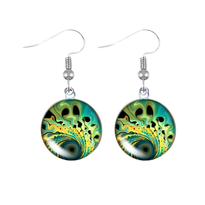 Zilver oorbellen -Pauw -groen-Charme Bijoux