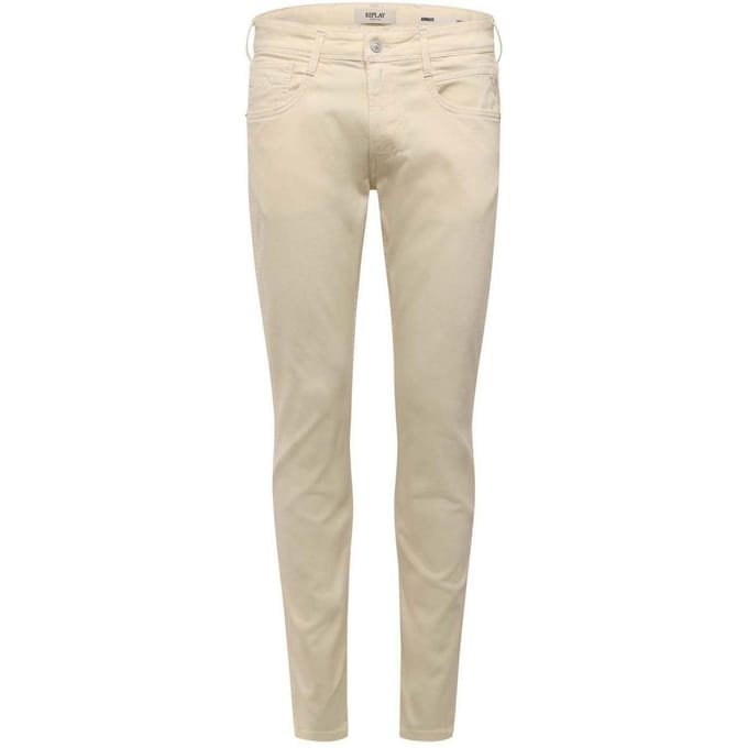 Replay Slim-fit herenjeans van katoenmix (Wit)