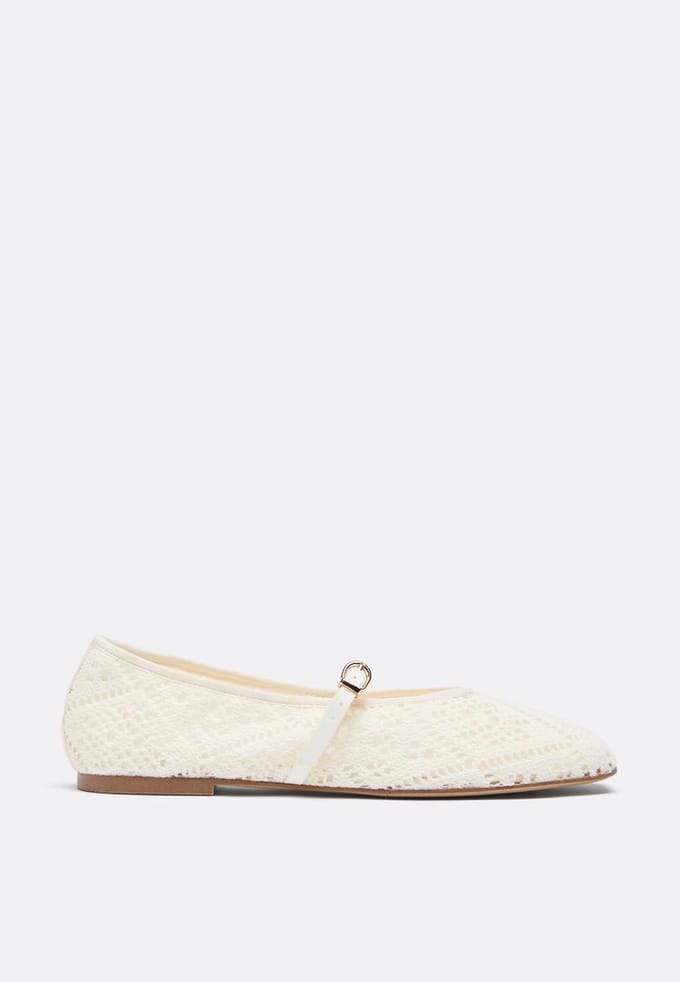 Stradivarius Crochet ballerina's met gesp  ECRU 40