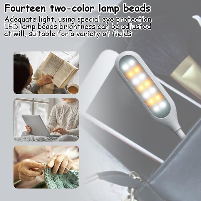 Lampe de bureau LED avec pince, support de musique professionnel, lumière bicolore, température 3 noir