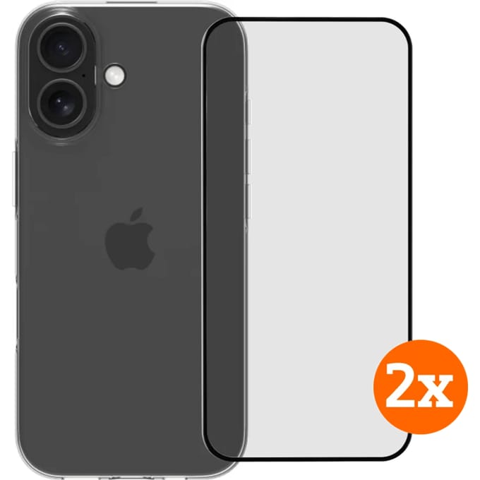 BlueBuilt Back Cover iPhone 17 Transparant + Screenprotector Glas Duo Pack