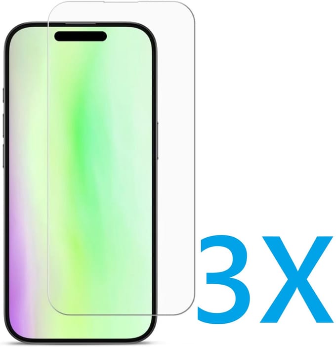 Glasplaatje Geschikt voor: Apple iPhone 17 Pro Max - 3x Screenprotector - screen protector - glas - bescherm - beschermglas