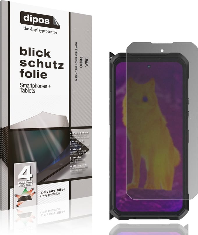 dipos – Matte Privacy Screenprotector geschikt voor Oukitel WP61 | Anti-Spy Beschermfolie