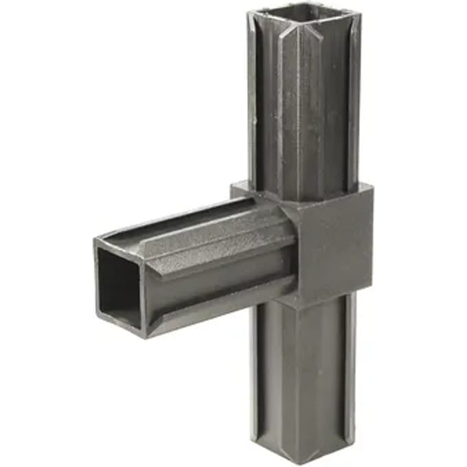 Alberts Buisverbinder T-stuk - Xd - Polyamide - Zwart - 20x20x1.5mm