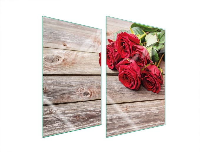 TMK ArtDeko - Beschermingsplaat Glas - 2x35x52 cm - Rood