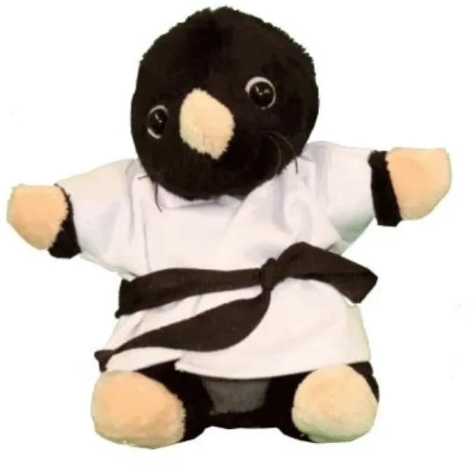 Knuffel Mol in Gi met Zwarte Band