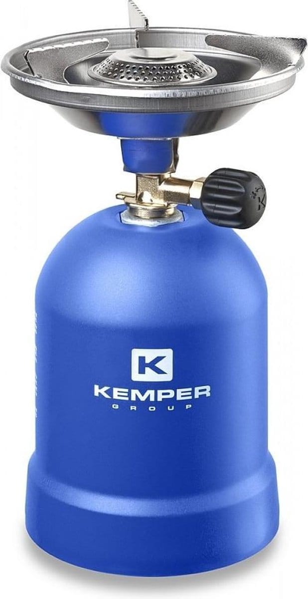 Kemper Gaskooktoestel 1200 Watt - met windbescherming - blauw
