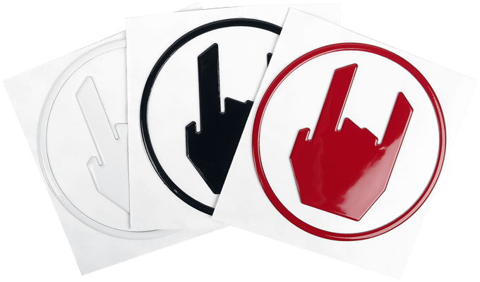 EMP Special Collection Auto-Accessoires - 3D Autosticker - Rockhand - voor Geen - zwart-rood-wit