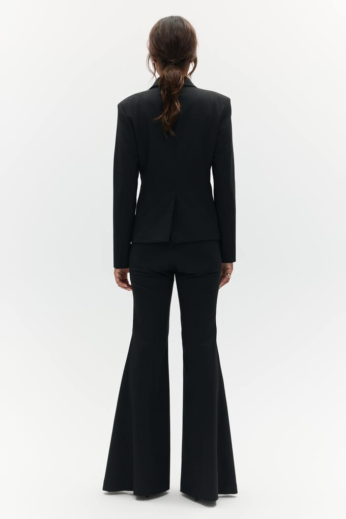 BENU Dames Zwarte Dubbelrijige Blazer