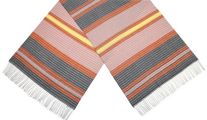 Cwi - Sjaal Met Strepen - Dames - 180 X 65 Cm - Grijs/roze