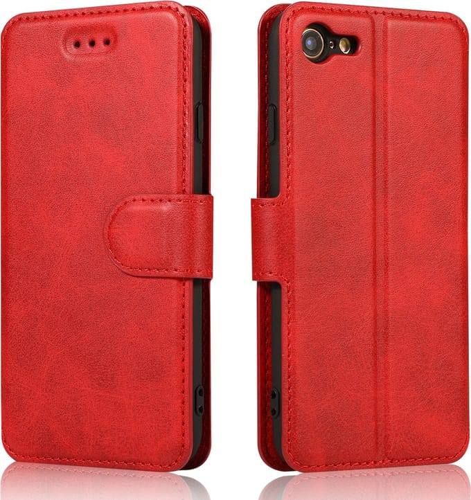Bookcase Geschikt voor Apple iPhone 7 / 8 - Rood - Pasjeshouder - Portemonnee
