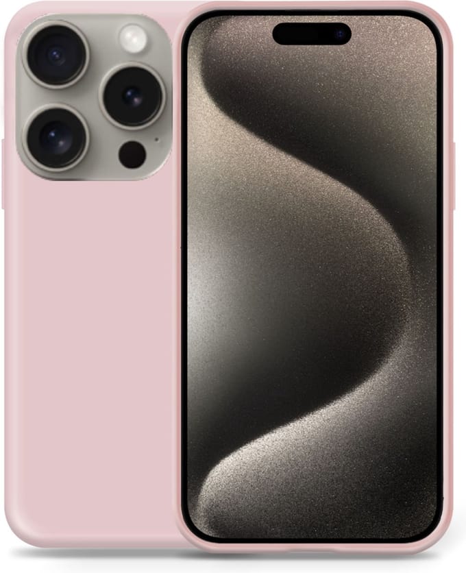 Hoesje geschikt voor iPhone 15 Pro Max - Liquid Back Case Cover Rose