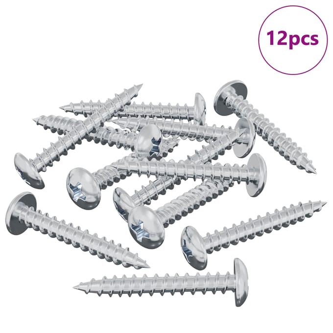 vidaXL Houten Schroef 12 st zilver M4 x 28 mm IJzer
