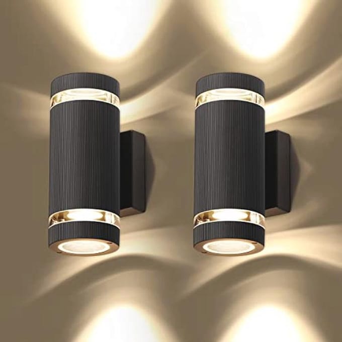 Moderne Waterdichte Led-buitenwandlamp Set van 2 | 3000 K Warmwit Aluminium Tuinverlichting
