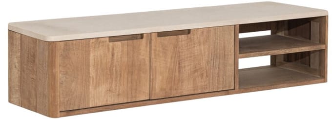 DTP Home Bliss tv-meubel Mortex en teakhout – 130x35x30 cm