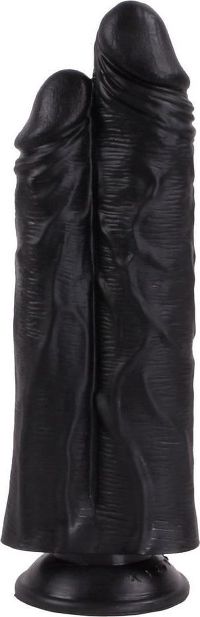 Kiotos Cox - Extreme Sandwich Dildo 28 x 6 cm - Zwart