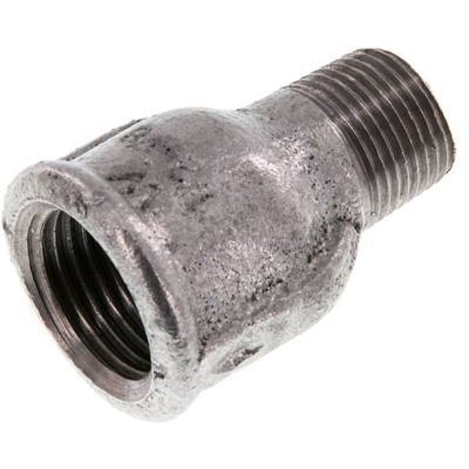 R 3/8'' x Rp 1/2'' M/F Verzinkt Gietijzeren Verloopring 25 Bar [2 Stuks]