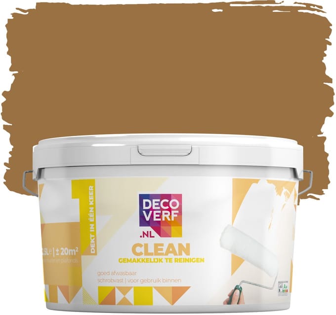 Decoverf clean muurverf karamel, 2.5L
