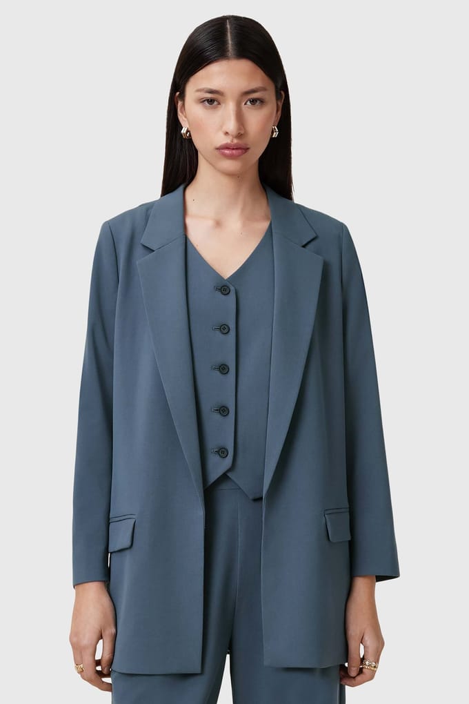 AllSaints Aleida Tri Blazer Turbulence Grey Taglia: 8 | Blazers Outlet | Donna | Grigio